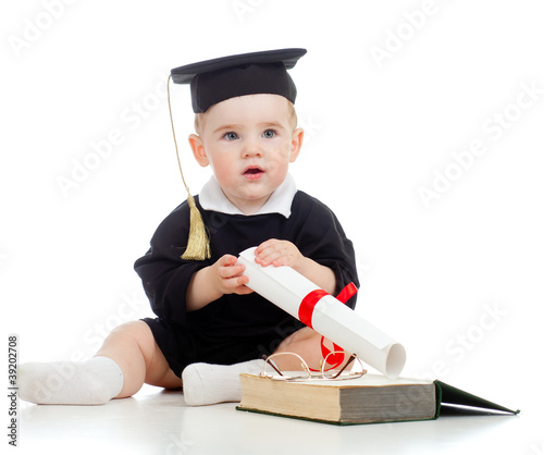 Baby in academician clothes...
