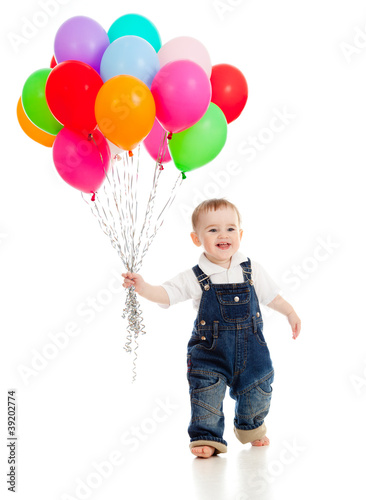 Smiling baby boy  with bunc...