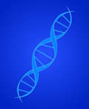 DNA Spiral on Blue