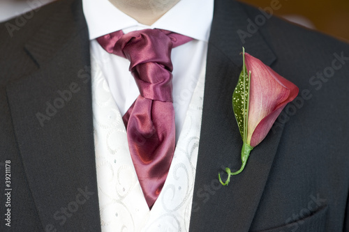Obraz na plátně man with cravat and buttonhole flower