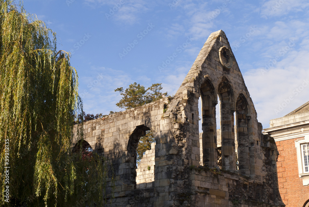 Ruined church in York England