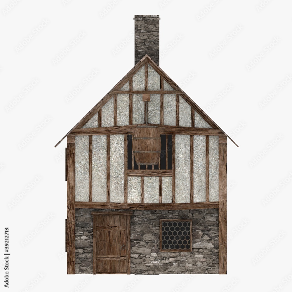 3d render of medieval building
