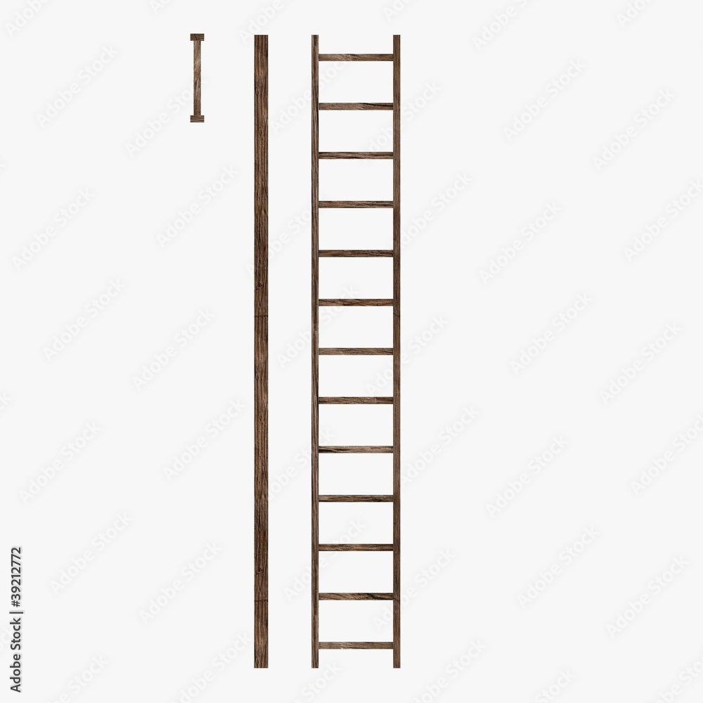 3d render of wooden ladder 3d render of wooden ladder
