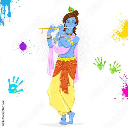 Krishna Playing Holi photo