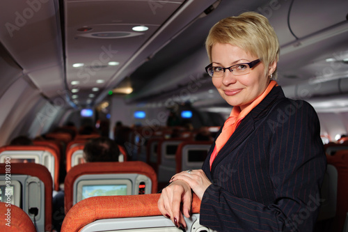 Posing stewardess photo
