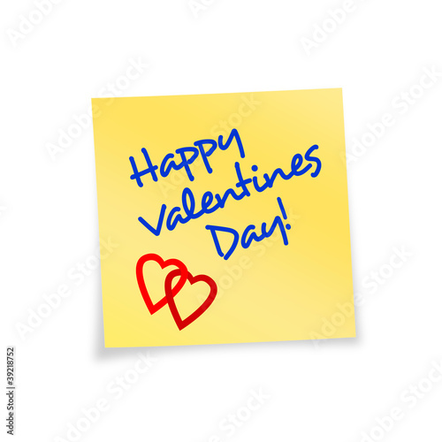 Notizzettel gelb Happy Valentines Day