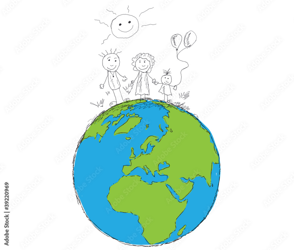 Earth Hand drawn . Earth Hand drawn .