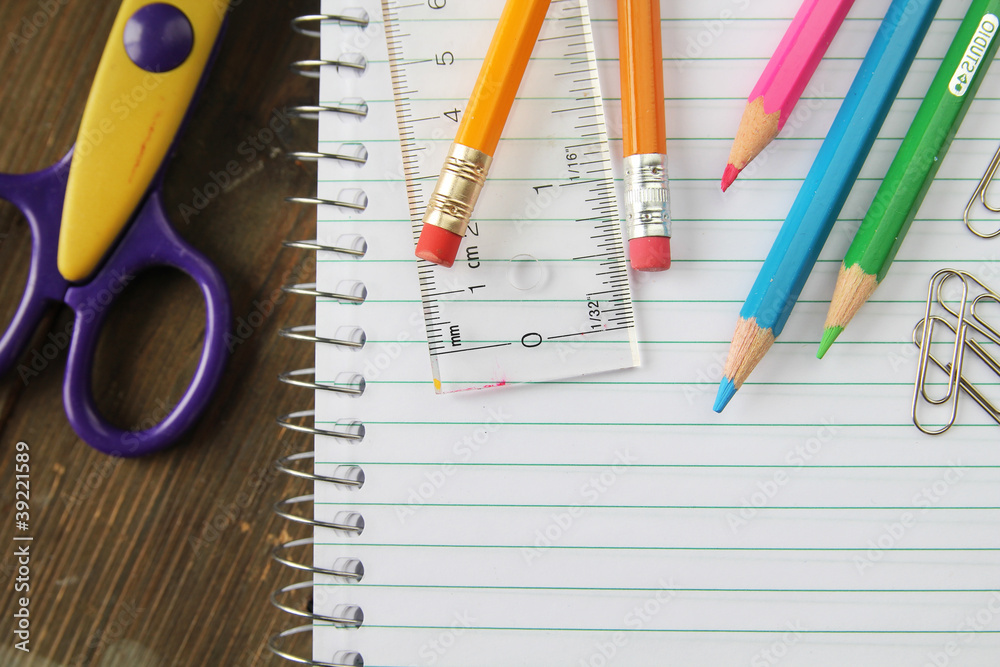 school material on a notebook school material on a notebook