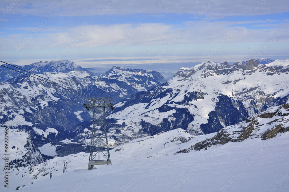 snow mountain in titlis