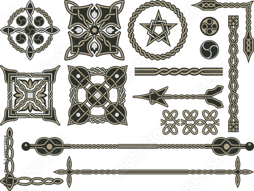 Celtic traditional elements for design in a vector