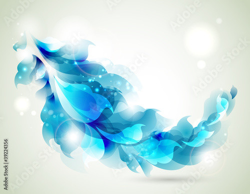 Abstract blue branch for design