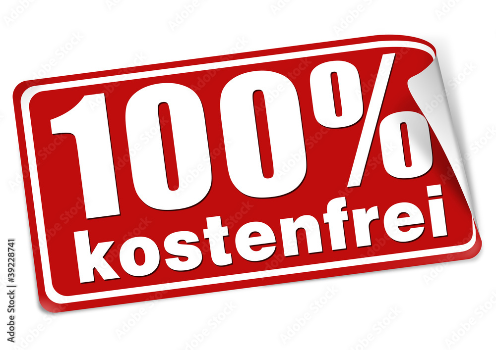 100% kostenfrei sticker button aufkleber rot weiß 100% kostenfrei sticker button aufkleber rot weiß