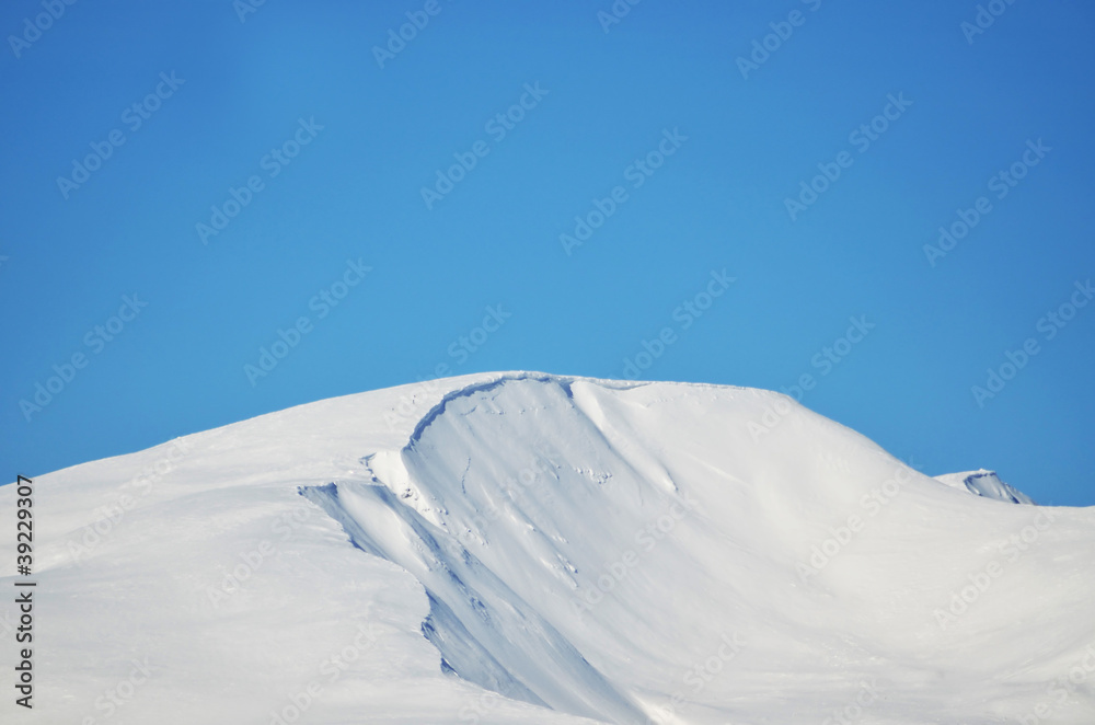 Snowy mountain peaks