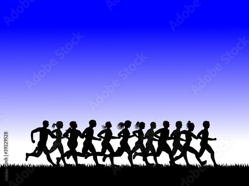 running motion in the early morning, vector file