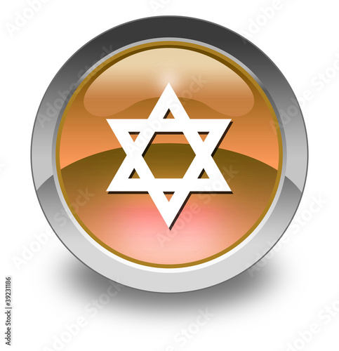 Orange Glossy Pictogram "Star Of David"