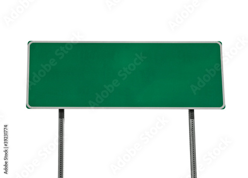 Photo Green Highway Sign Isolated