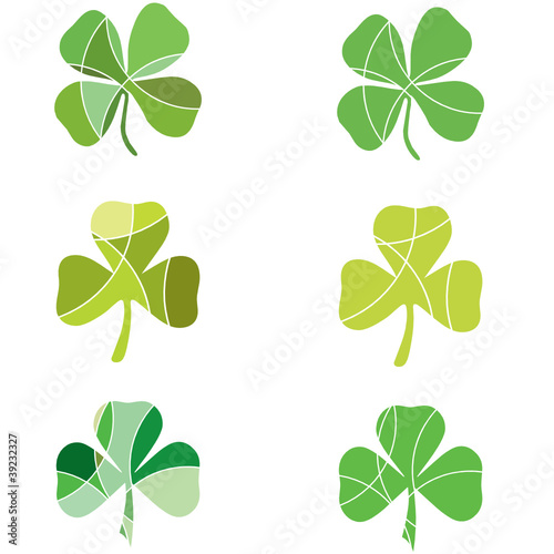 Segmented green shamrocks