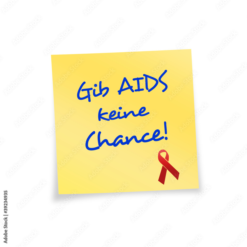 Notizzettel gelb AIDS
