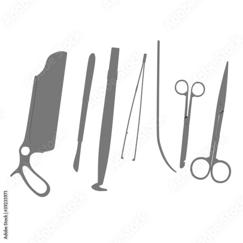 3d render of surgery tools