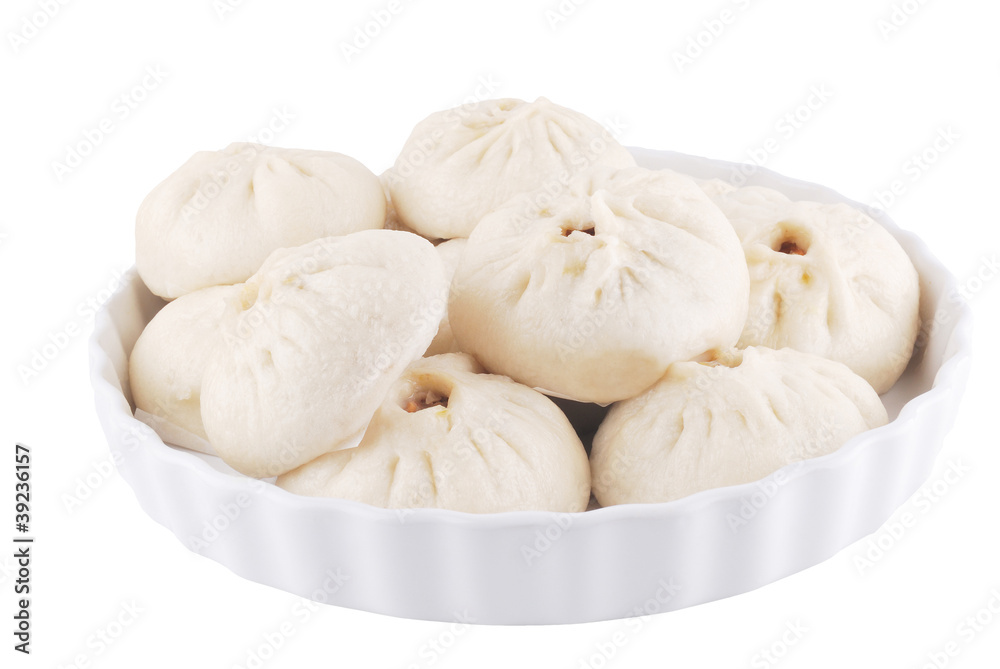 Chinese Steamed Buns isolated on white Chinese Steamed Buns isolated on white
