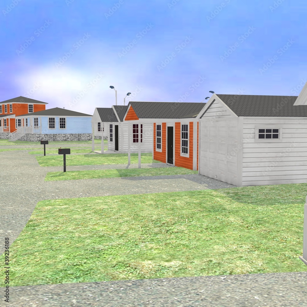 Obraz premium 3d render of US village
