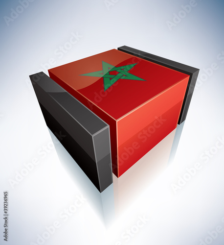 3D flag of Morocco