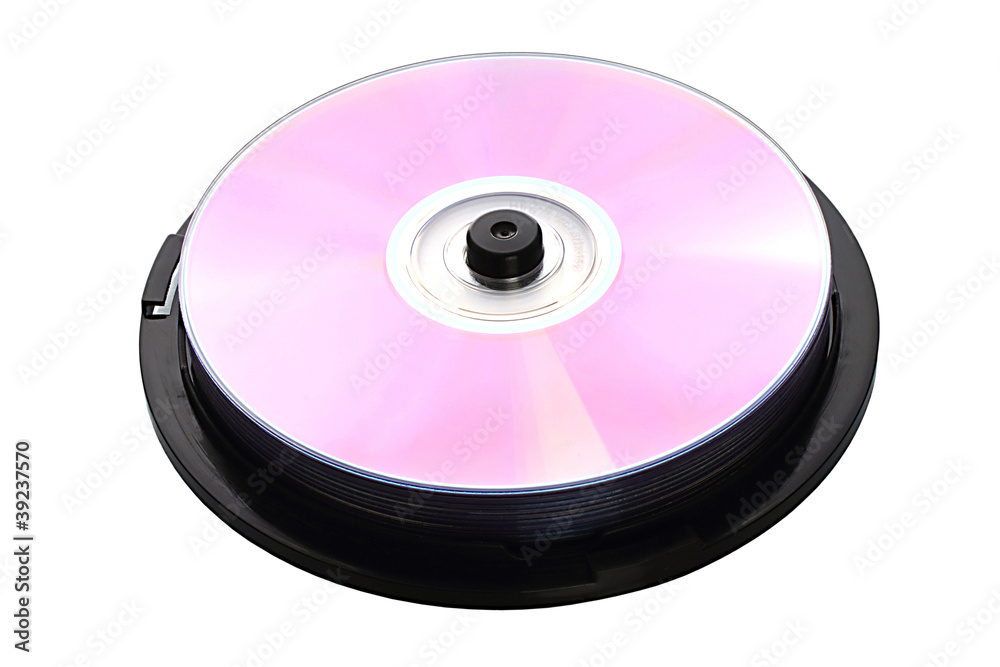 Stack of discs isolated on white background Stack of discs isolated on white background