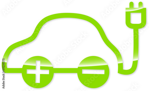Elektroauto ( Logo Hochglanz, schattiert)