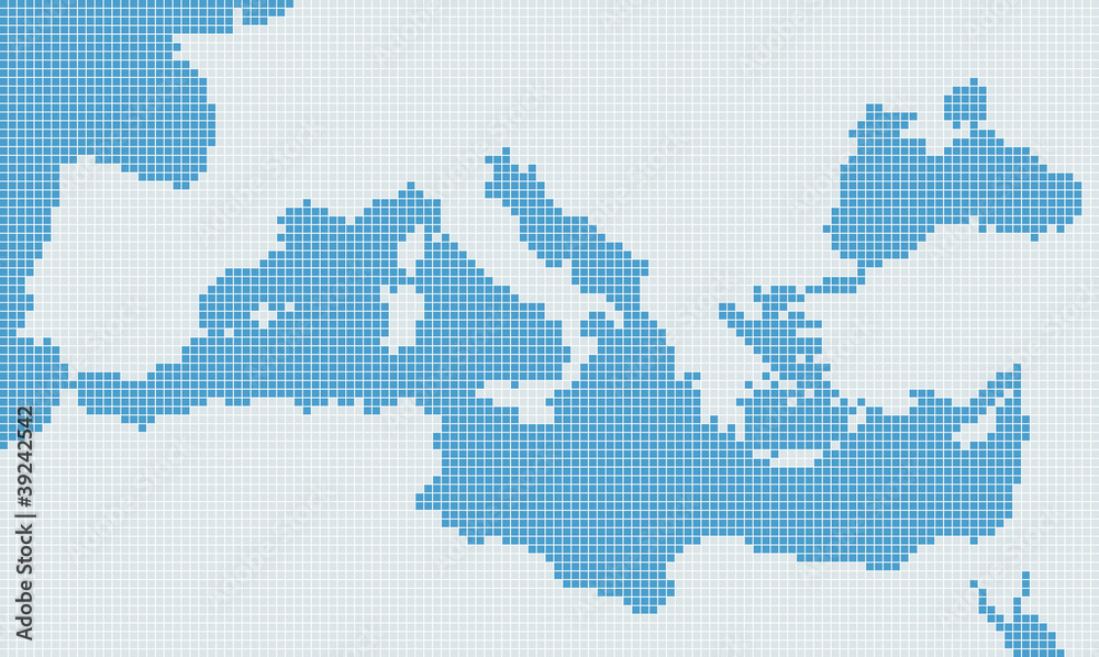Mediterranean sea gray pixel map
