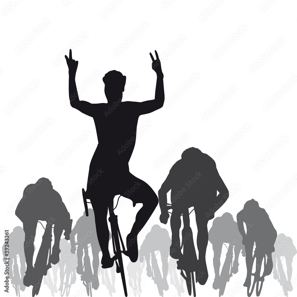 Obraz premium Silhouette_Cycliste_Sprint