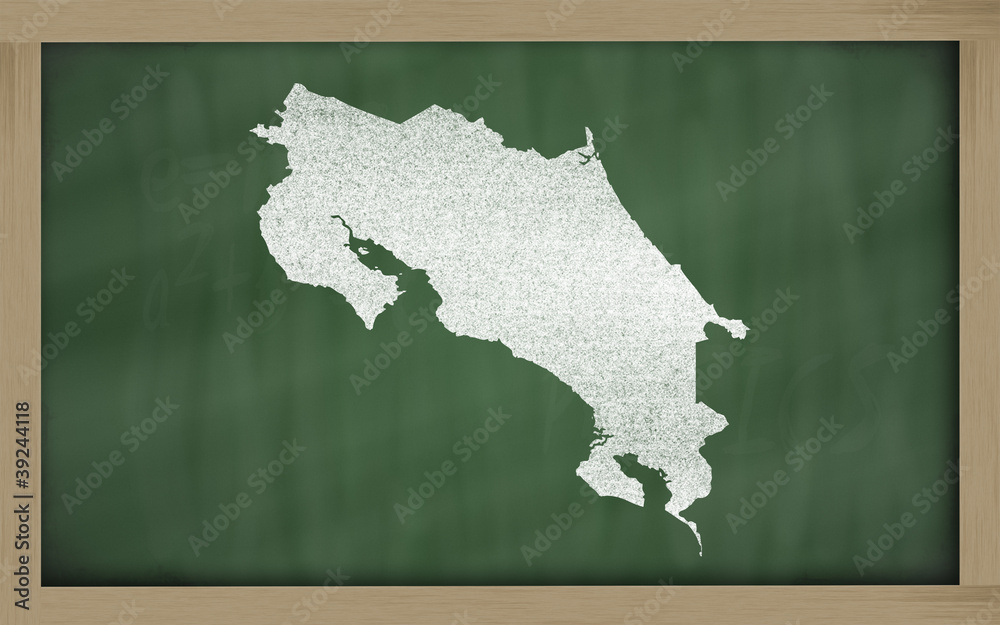 outline map of costa rica on blackboard StockIllustration Adobe Stock