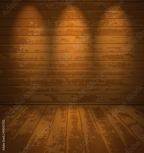 Empty wooden room