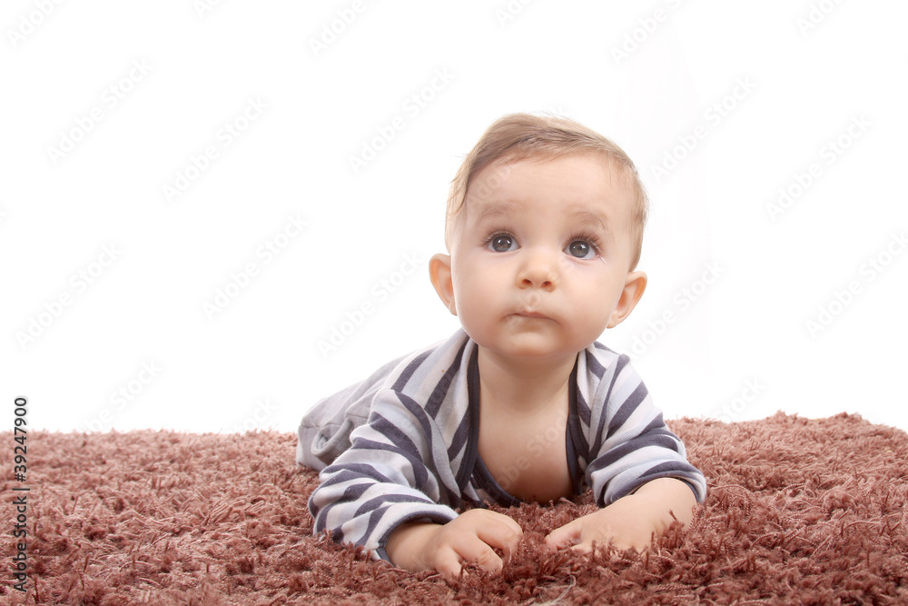 Fototapeta premium happy baby boy, studio photo session