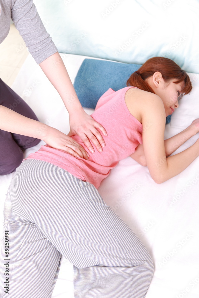 woman getting waist massage