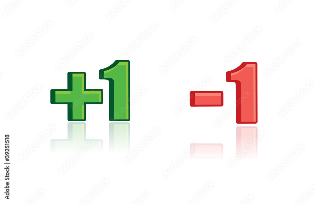 Obraz premium boutons : +1 -1