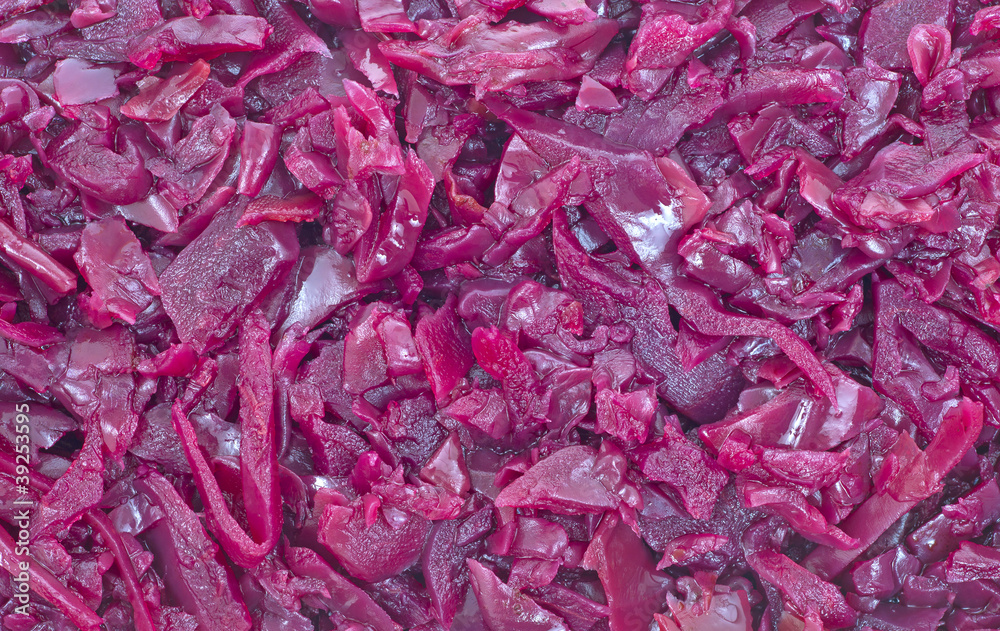 Close view sweet sour red cabbage