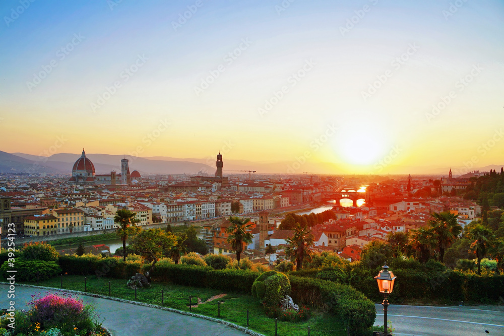 Sunset with view of Florence