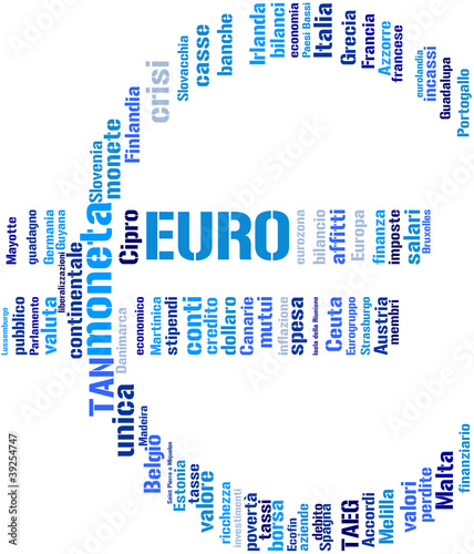 simbolo dell'Euro - Tag cloud photo