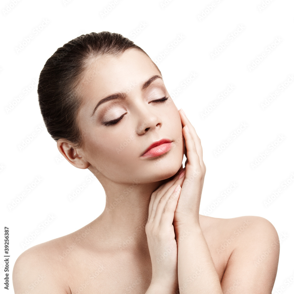 Close-up portrait of beautiful caucasian young woman Close-up portrait of beautiful caucasian young woman
