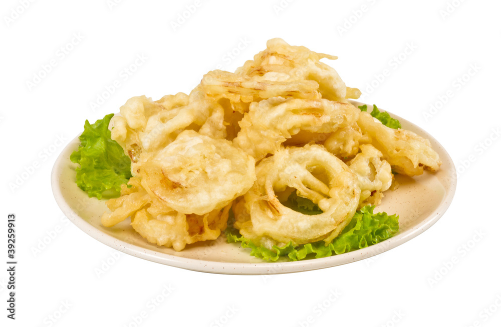 golden deep fried onion rings