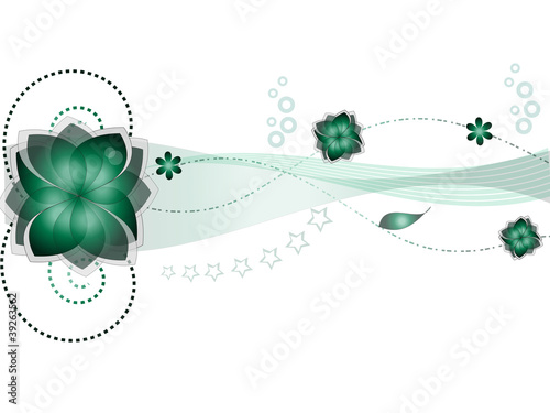 abstract background with green flowers algae