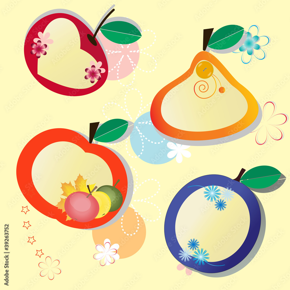 Children's label in the form of fruit