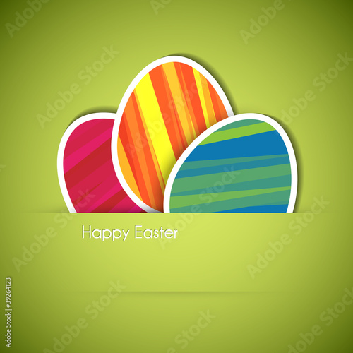 Vector green Paper easter egg card