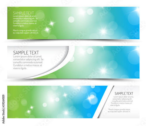 Set of spring horizontal banners