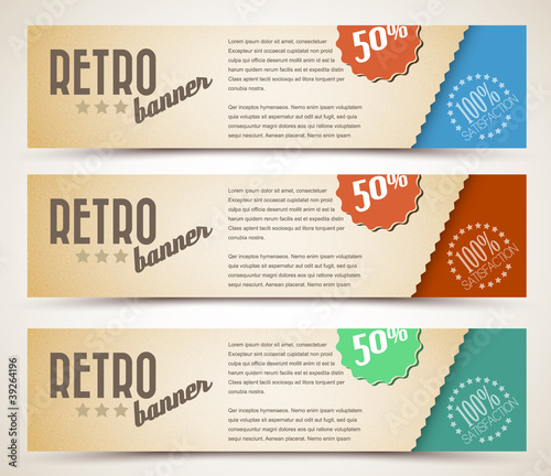 Set of retro horizontal banners