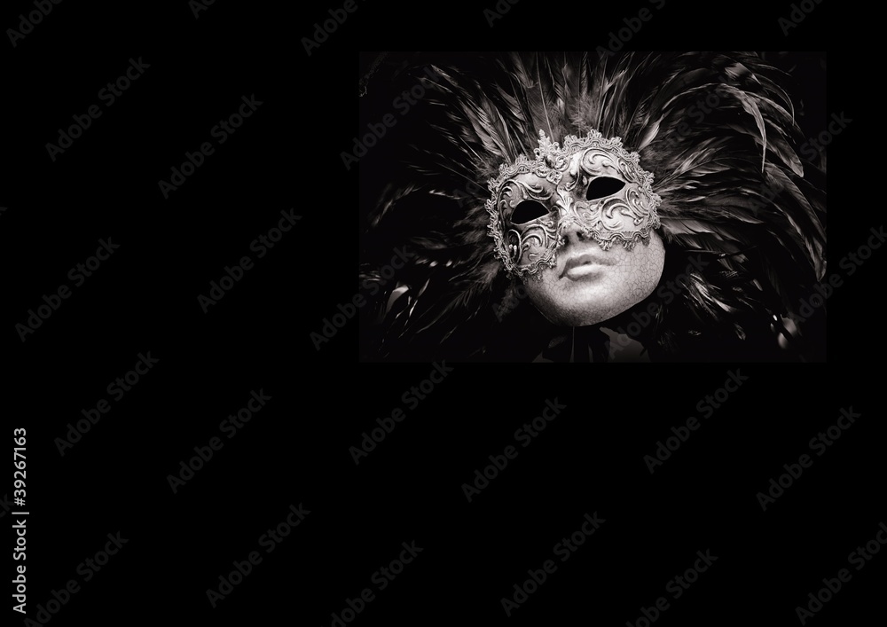 Obraz premium Venice carnival mask as symbol of carnival, magical Venice