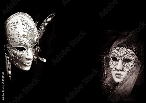 Venice carnival mask as symbol of carnival, magical Venice