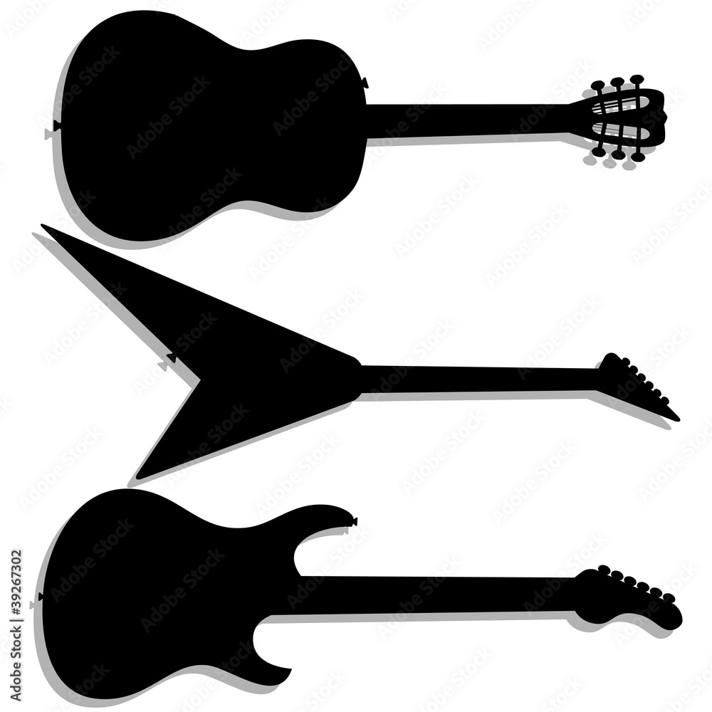 Fototapeta premium Guitar silhouettes