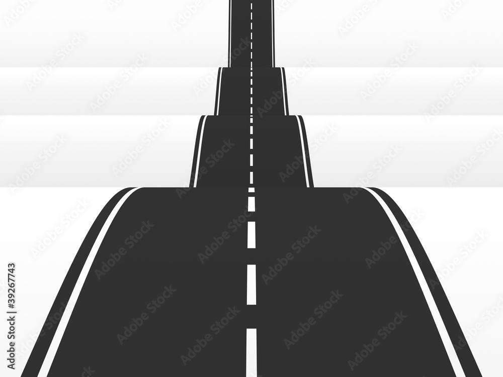 Straight road over the hills Stock Illustration | Adobe Stock