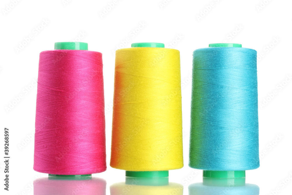 Bobbins of thread isolated on white Bobbins of thread isolated on white